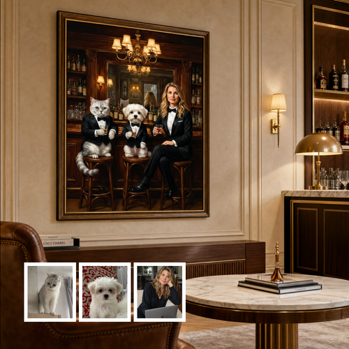 Artzuzu Custom Portrait For Pets & Their Person - The Bartenders