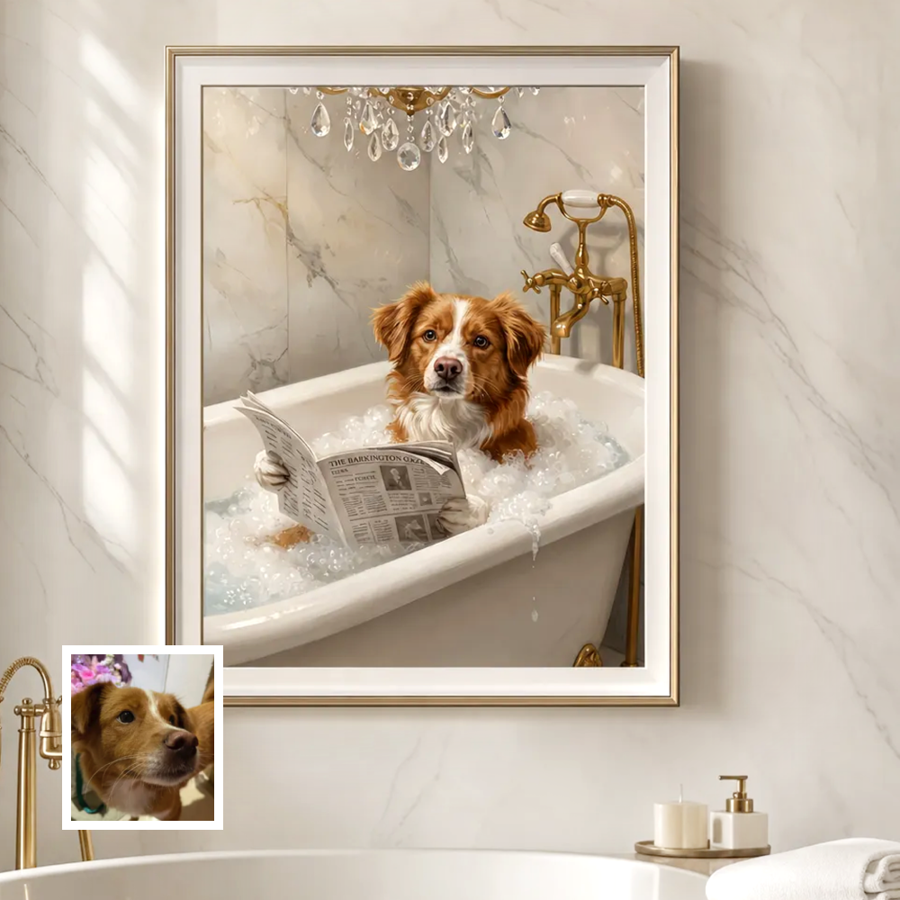 Artzuzu Custom Portrait For Pets - Reading in the Throne Room