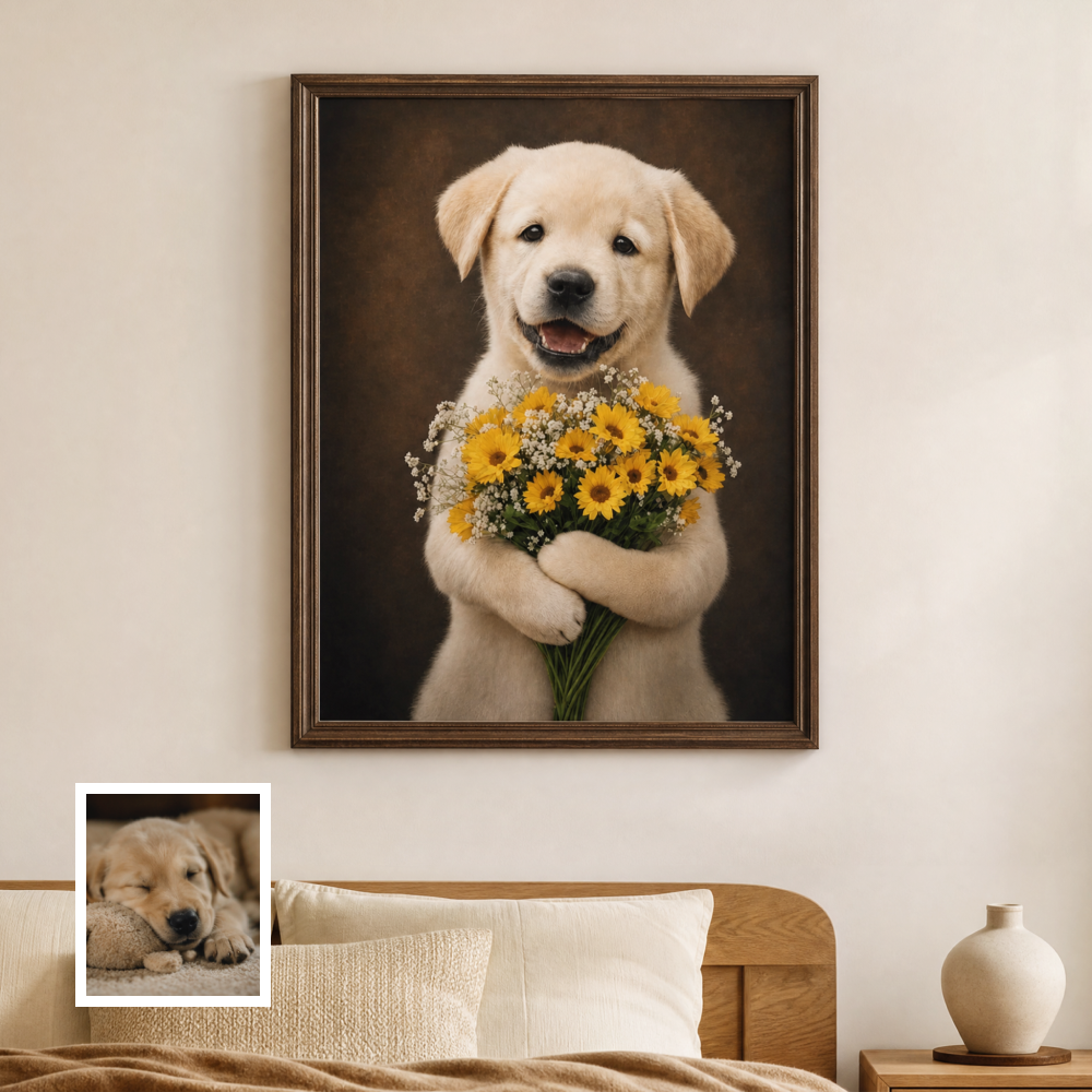 Artzuzu Custom Portrait For Pets - Little Bouquet