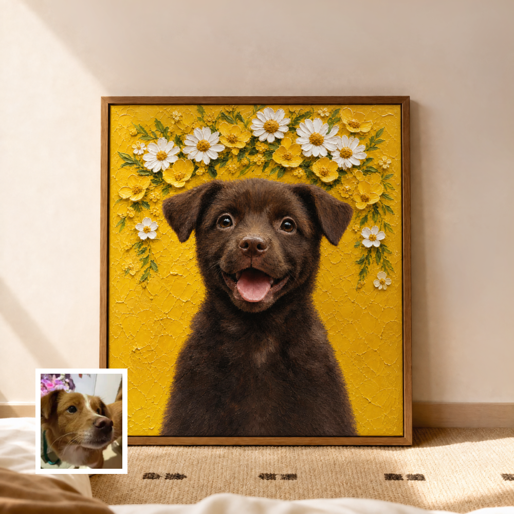 Artzuzu Custom Portrait For Pets - Sunny Bloom
