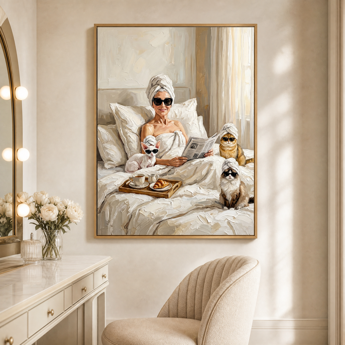 Artzuzu Custom Portrait For Pets & Their Person - Leisure Morning