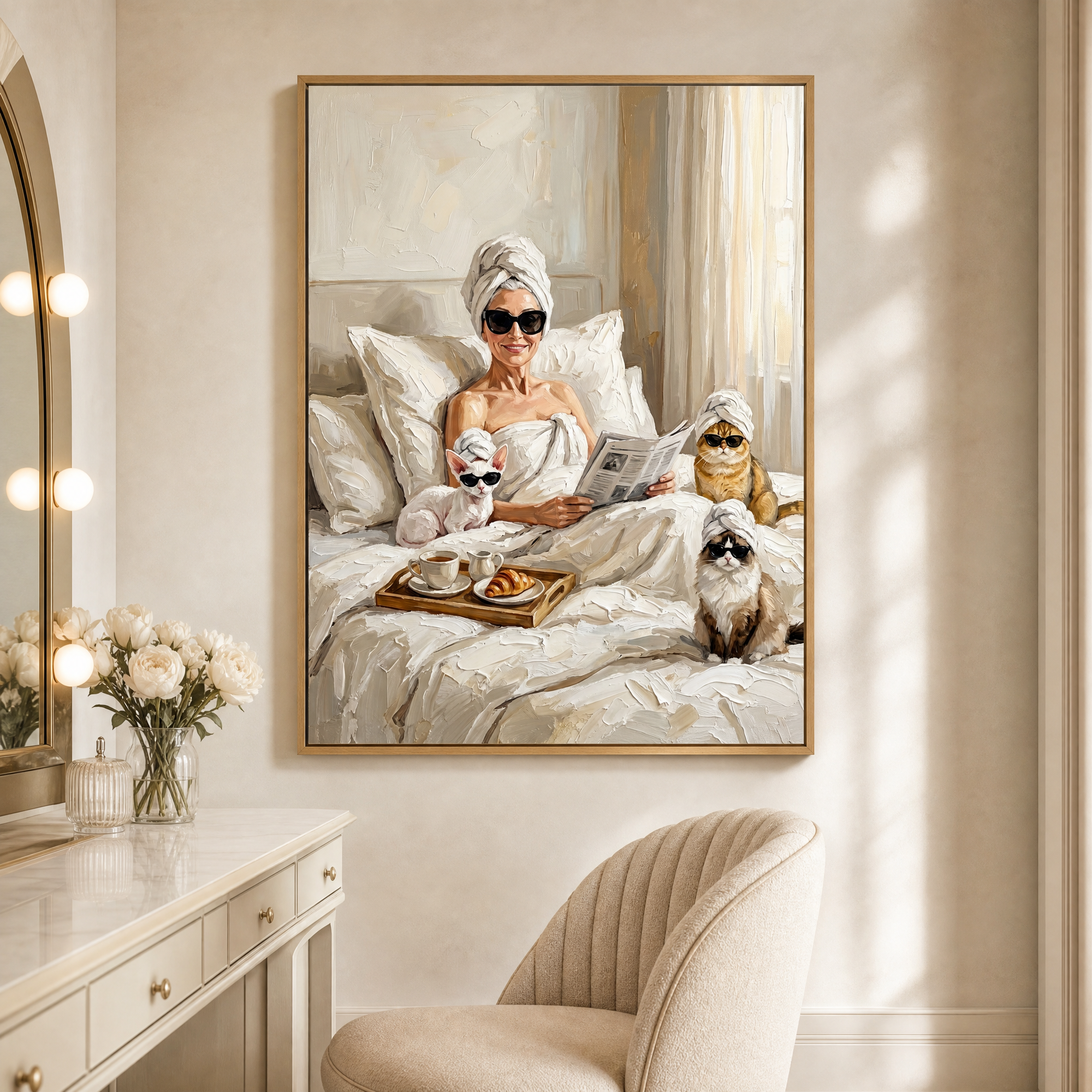 Artzuzu Custom Portrait For Pets & Their Person - Leisure Morning