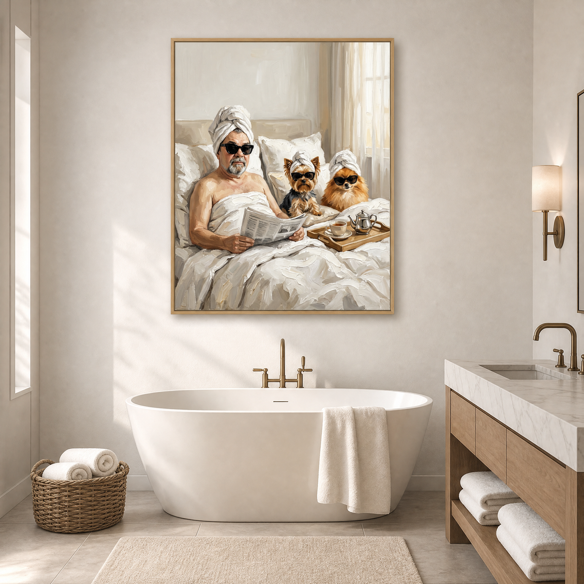 Artzuzu Custom Portrait For Pets & Their Person - Leisure Morning