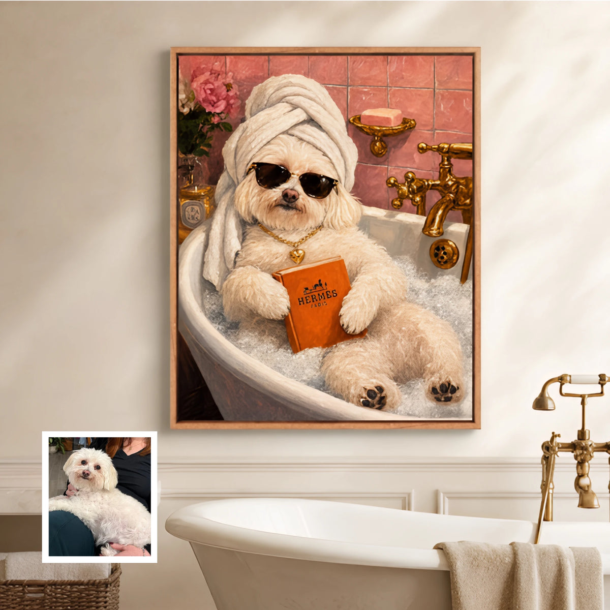 Artzuzu Custom Portrait For Pets - Bath Time