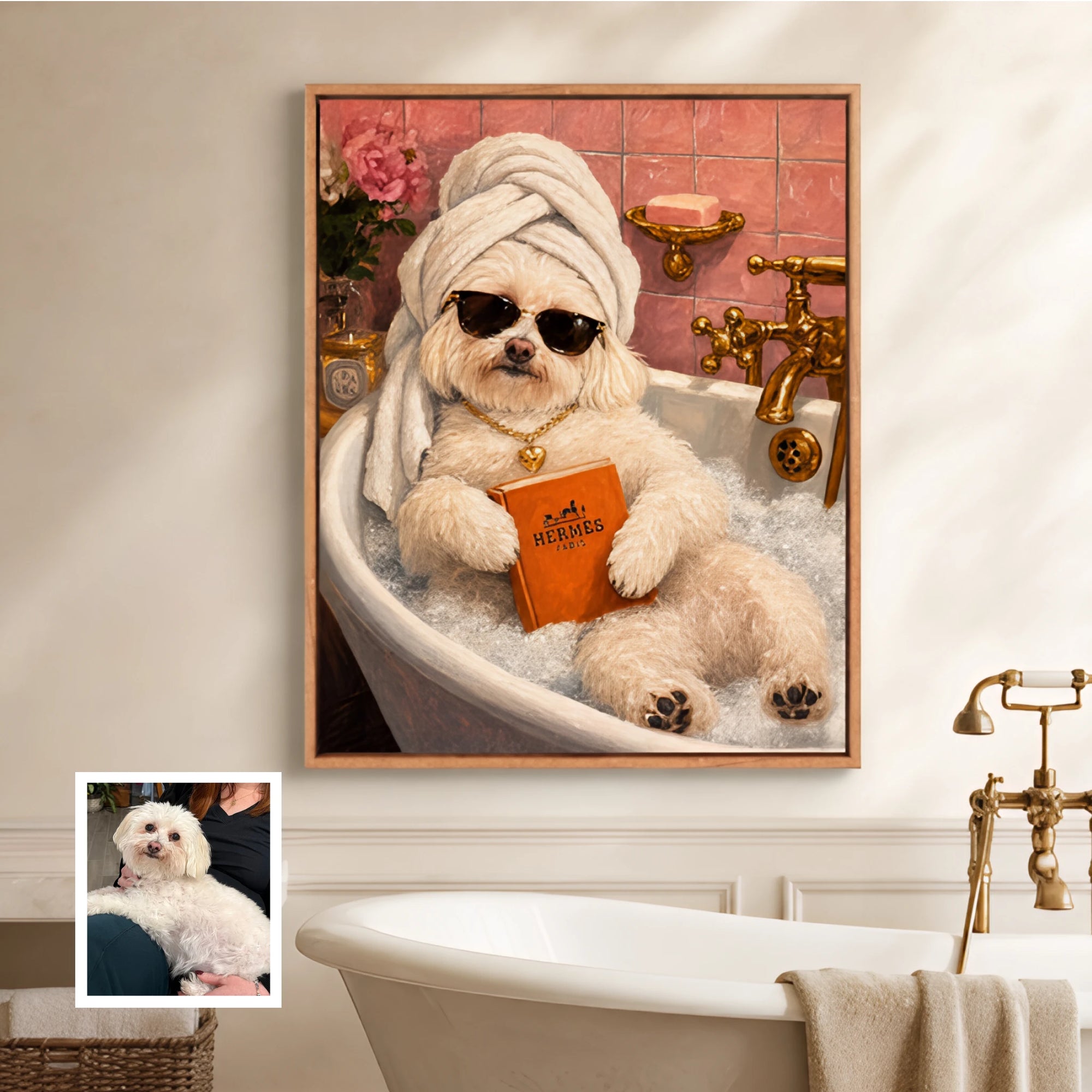 Artzuzu Custom Portrait For Pets - Bath Time