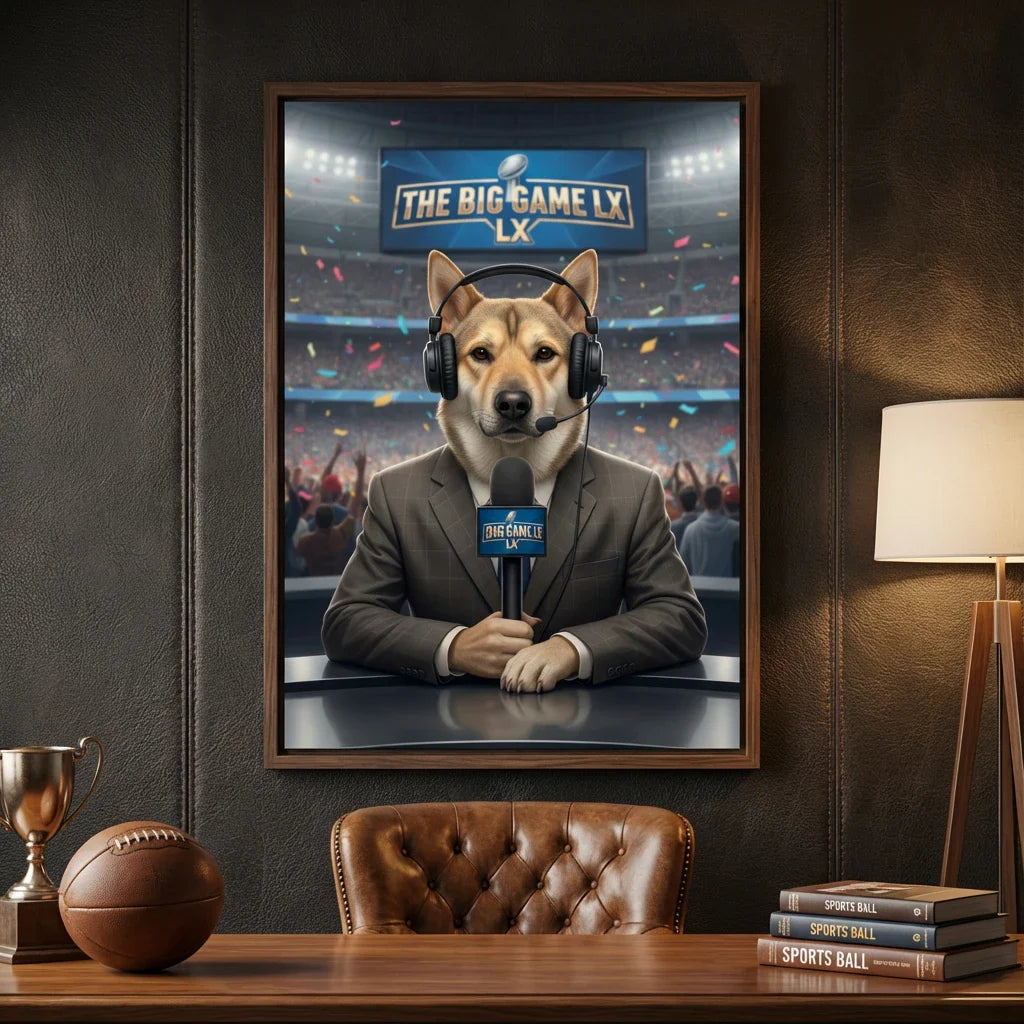 Artzuzu Custom Portrait For Pets - Big Game Broadcast