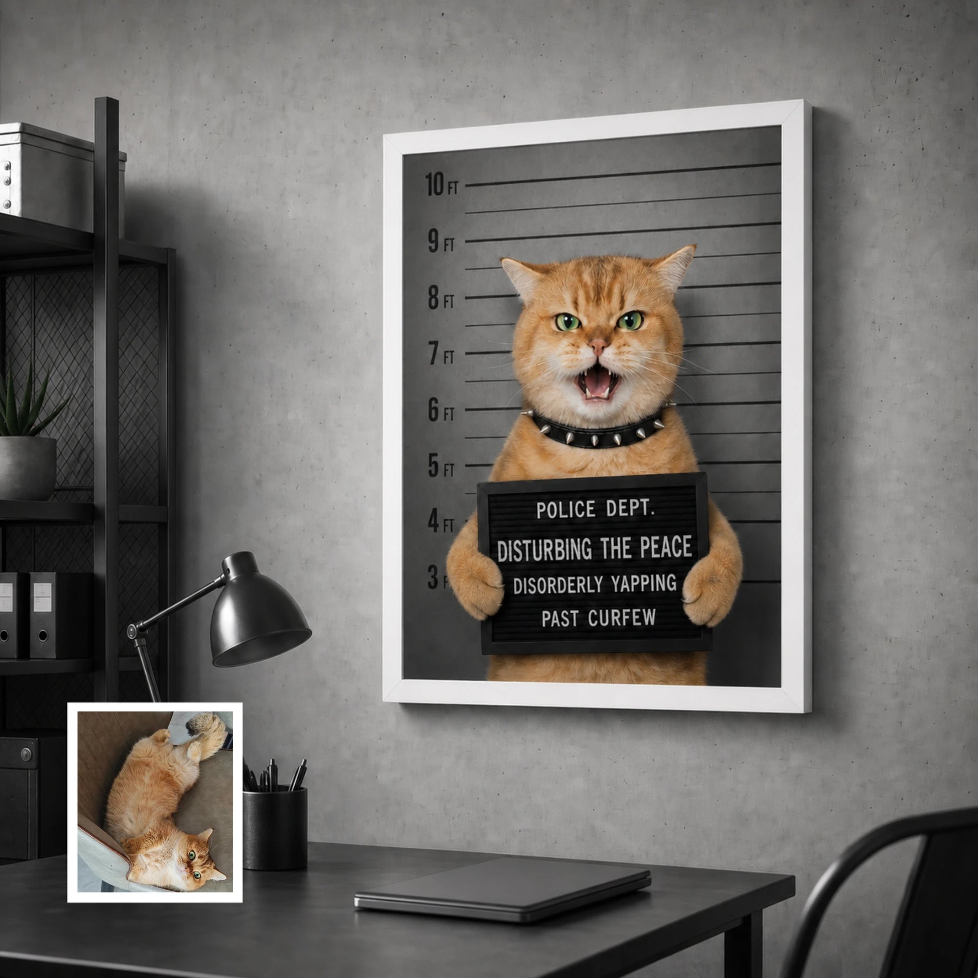 Artzuzu Custom Portrait For Pets - Disturbing The Peace