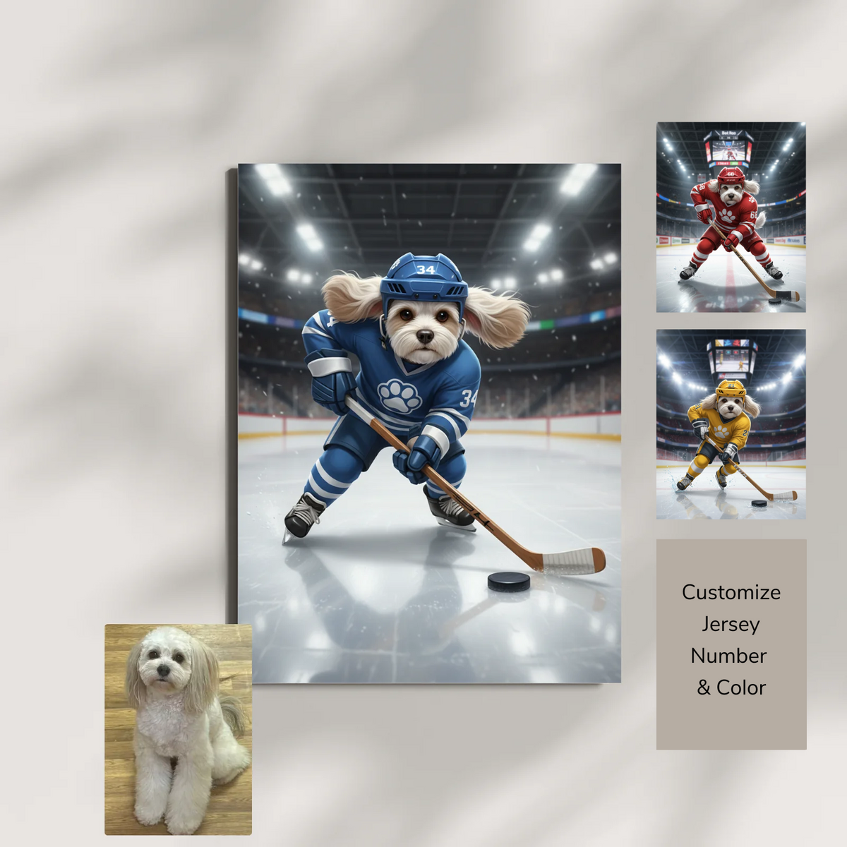 Artzuzu Custom Portrait For Pets - The Ice Hockey Player