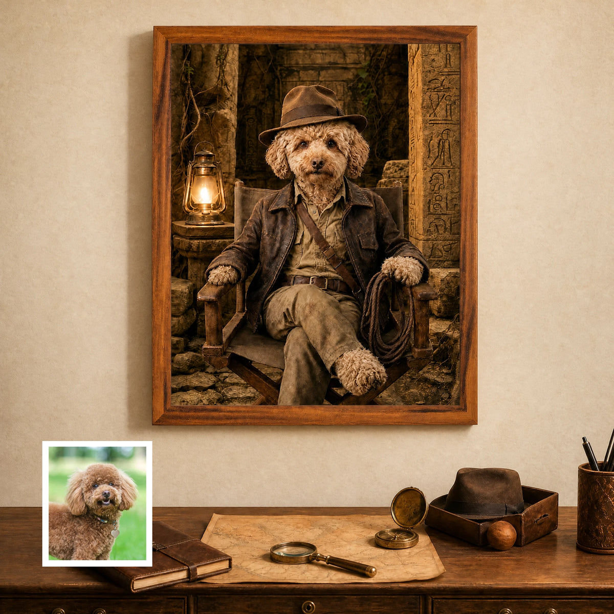 Artzuzu Custom Portrait For Pets - Indiana Jones