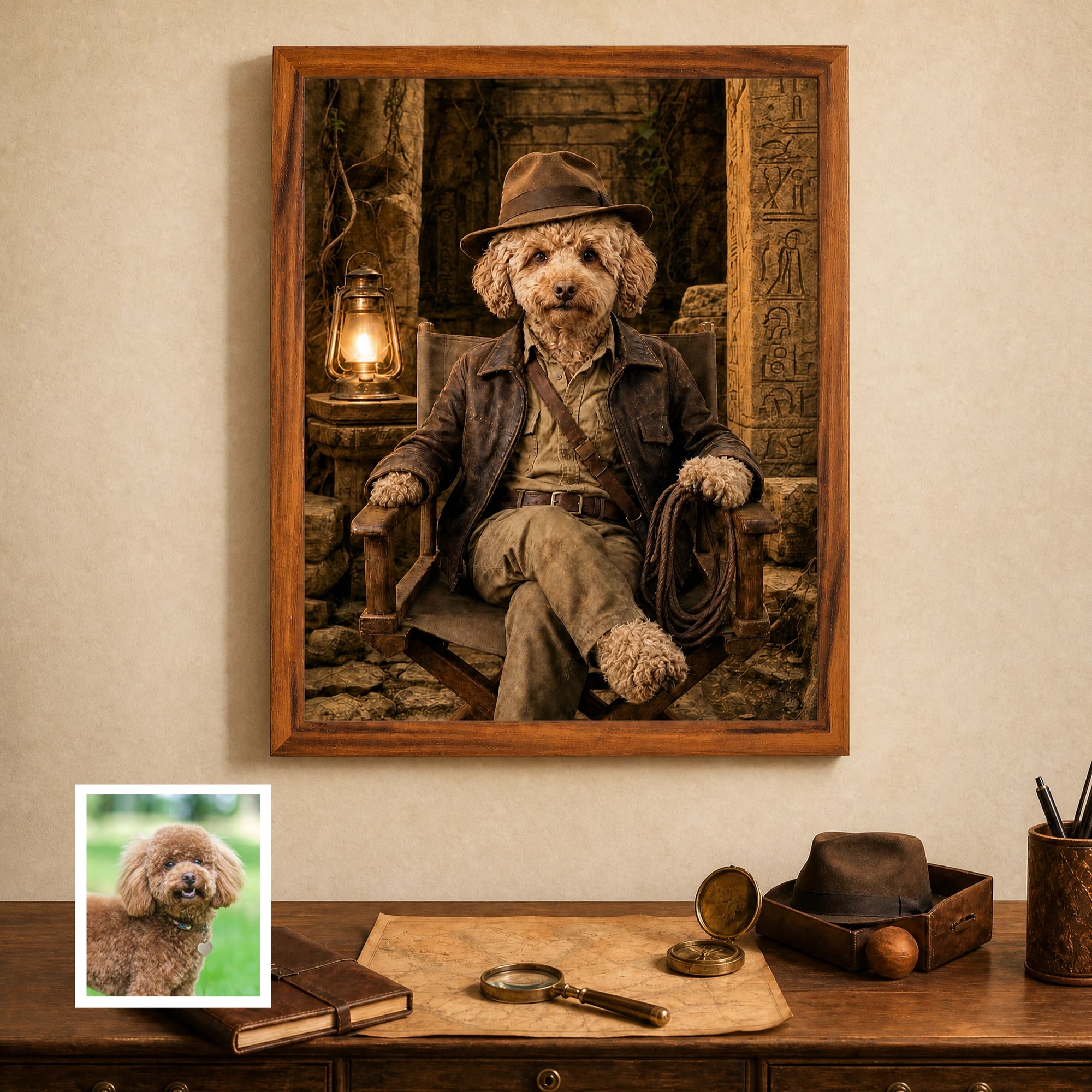 Artzuzu Custom Portrait For Pets - Indiana Jones