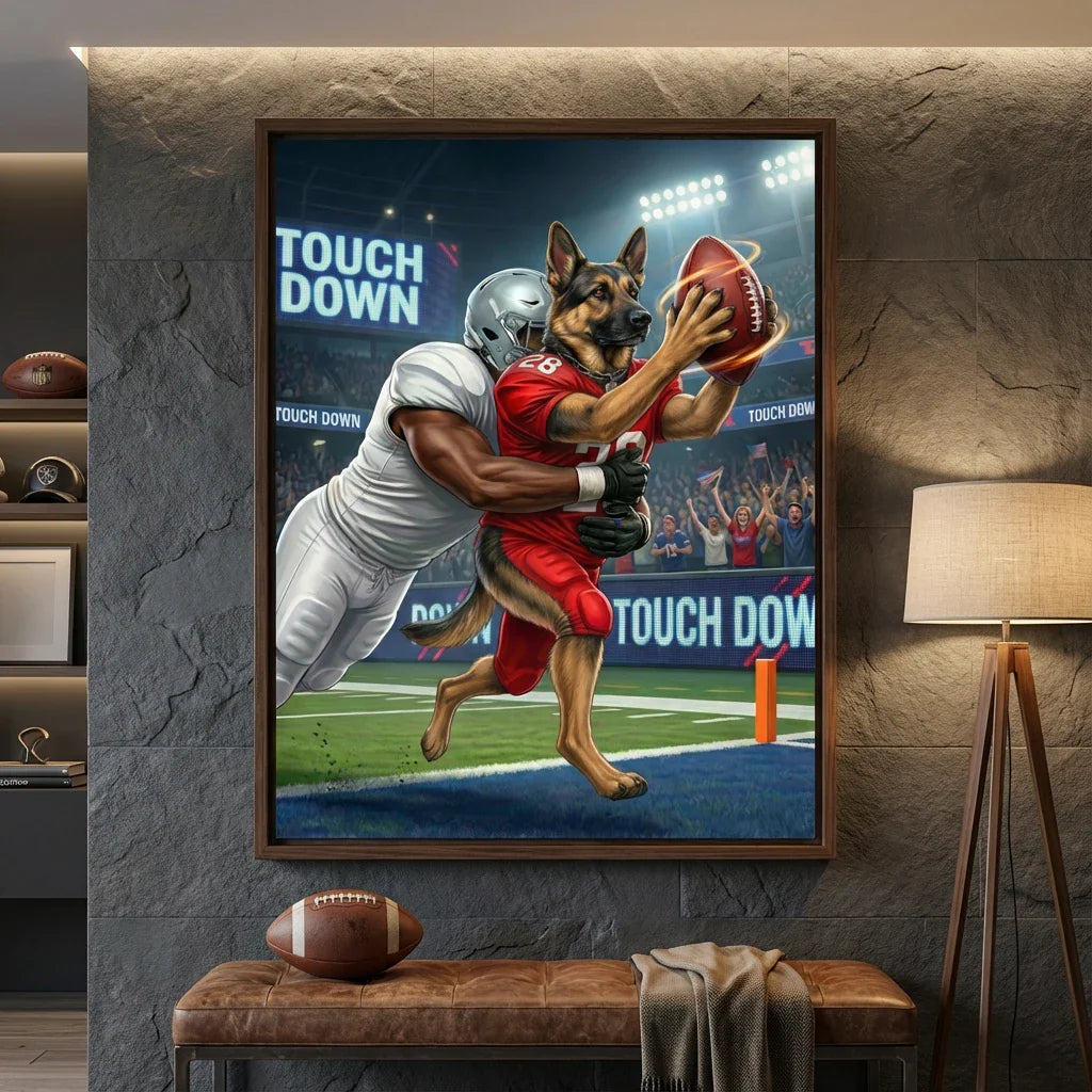 Artzuzu Custom Portrait For Pets - Long Touchdown Catch
