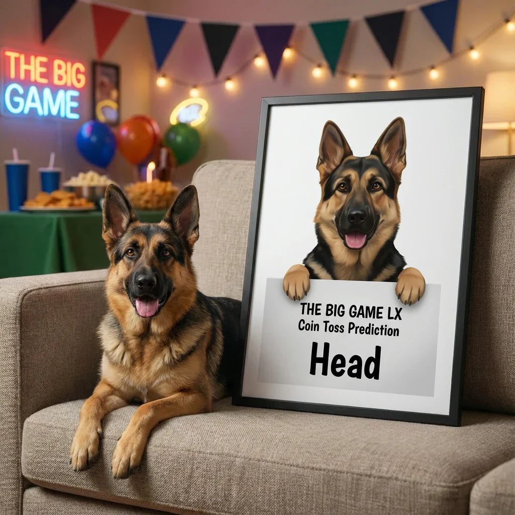 Artzuzu Custom Portrait For Pets - My Coin Toss Prediction