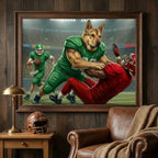 Artzuzu Custom Portrait For Pets - Offensive Line Protect QB