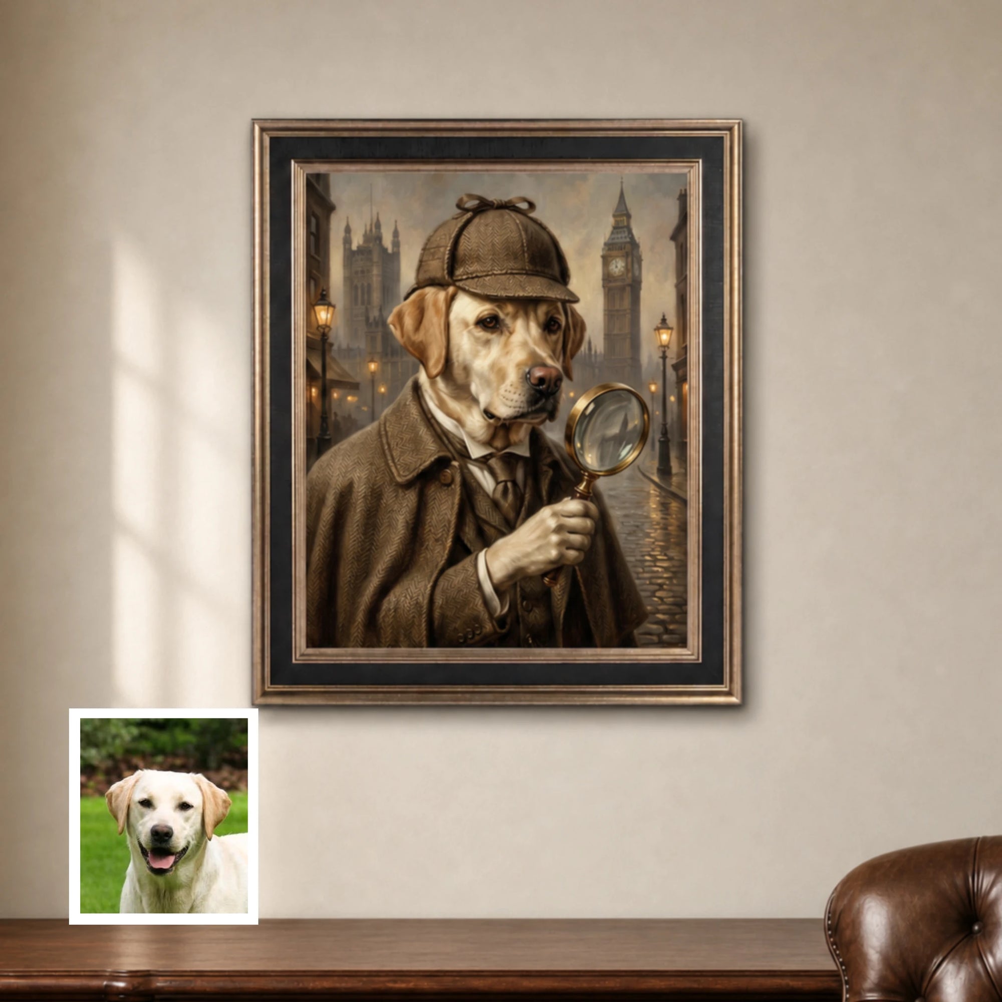 Artzuzu Custom Portrait For Pets - Old Town Detective