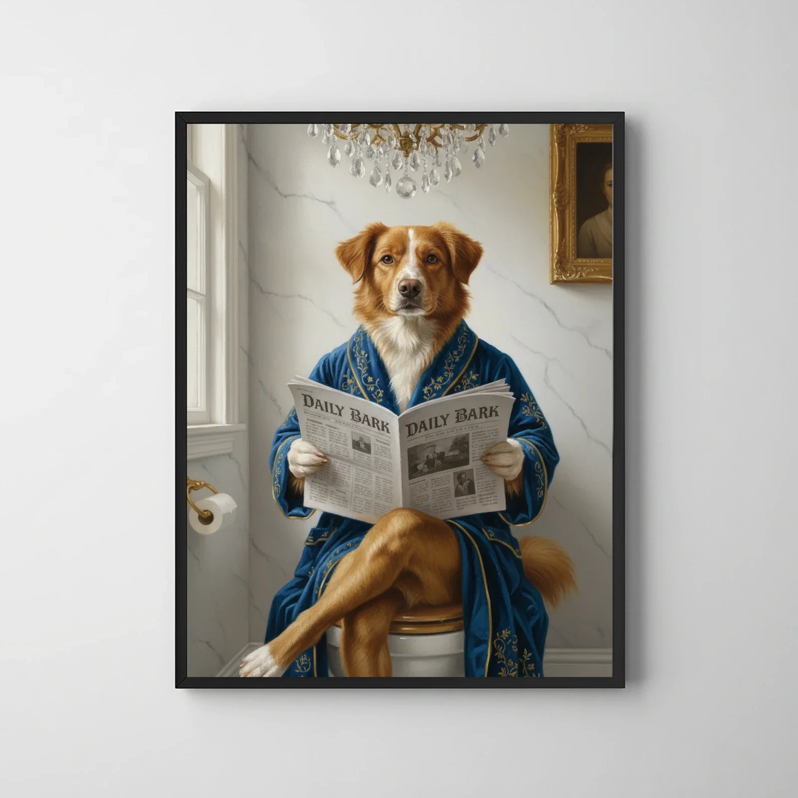 Artzuzu Custom Portrait For Pets - Pondering in the Throne Room