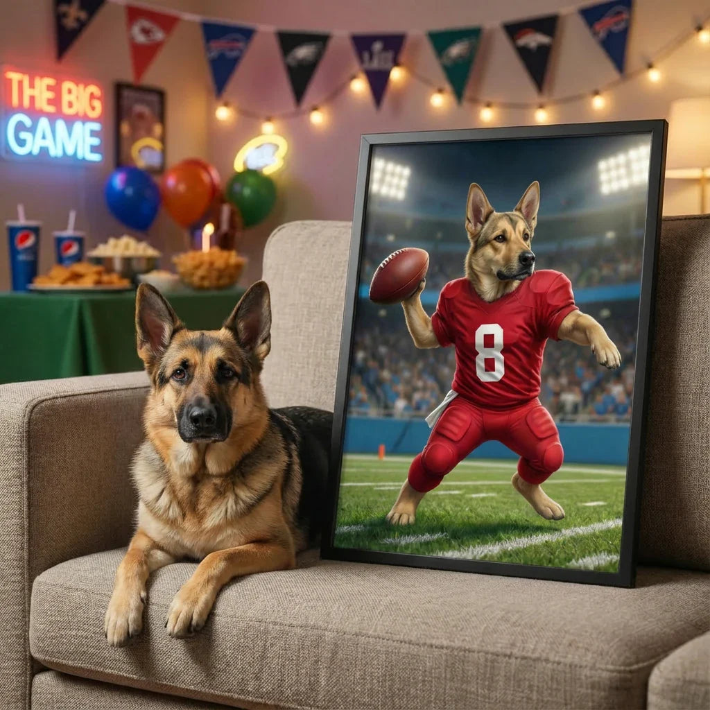 Artzuzu Custom Portrait For Pets - QB Pass Ball
