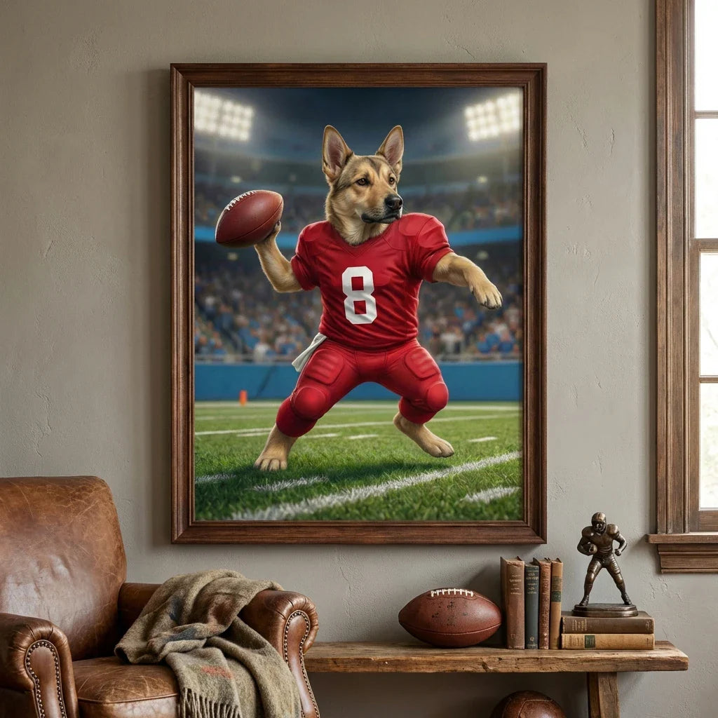 Artzuzu Custom Portrait For Pets - QB Pass Ball