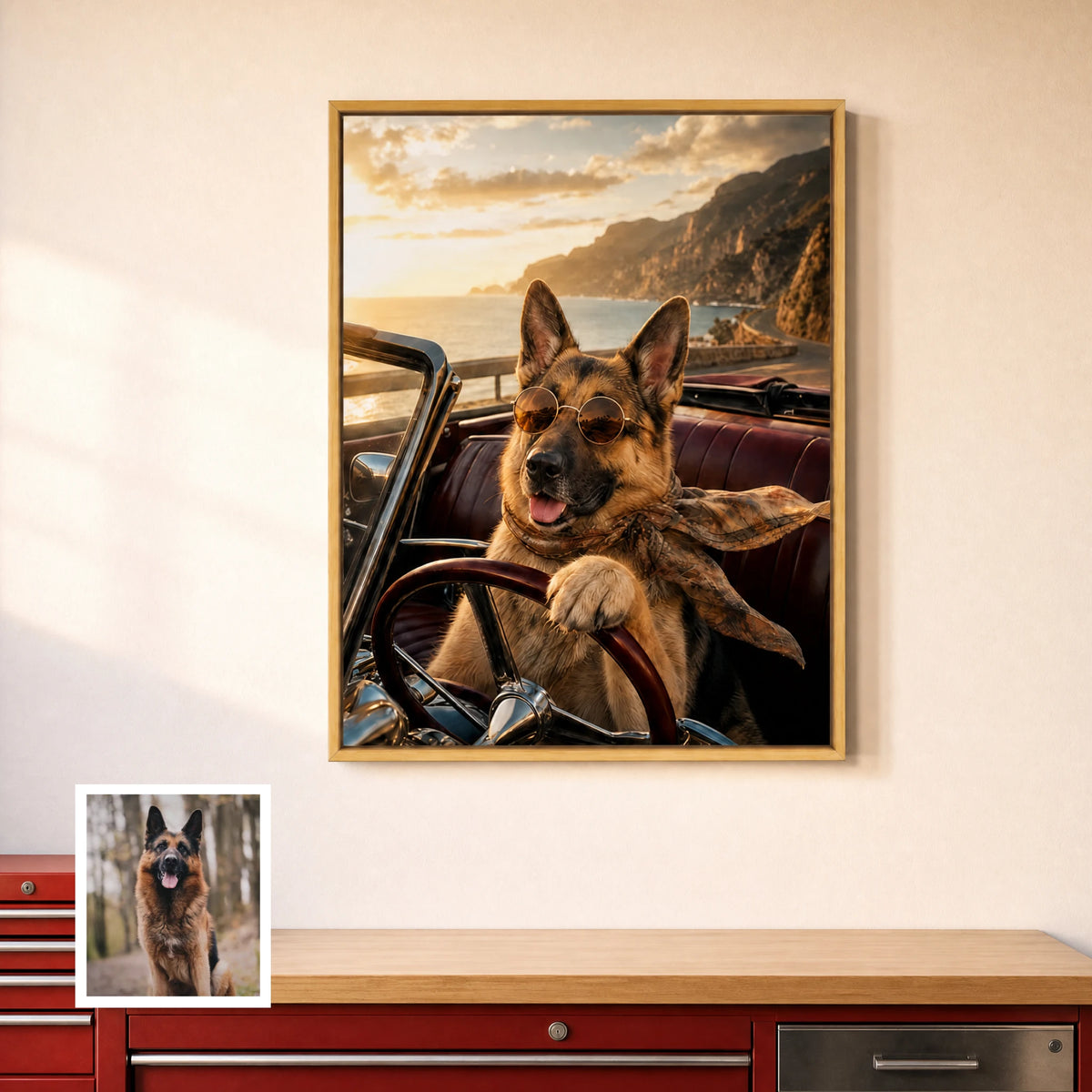 Artzuzu Custom Portrait For Pets - Road Trip