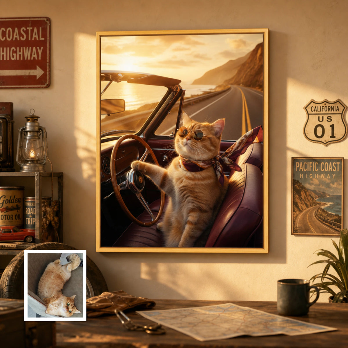 Artzuzu Custom Portrait For Pets - Road Trip
