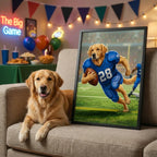 Artzuzu Custom Portrait For Pets - Running Back Got the First Down