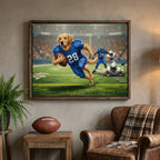 Artzuzu Custom Portrait For Pets - Running Back Got the First Down