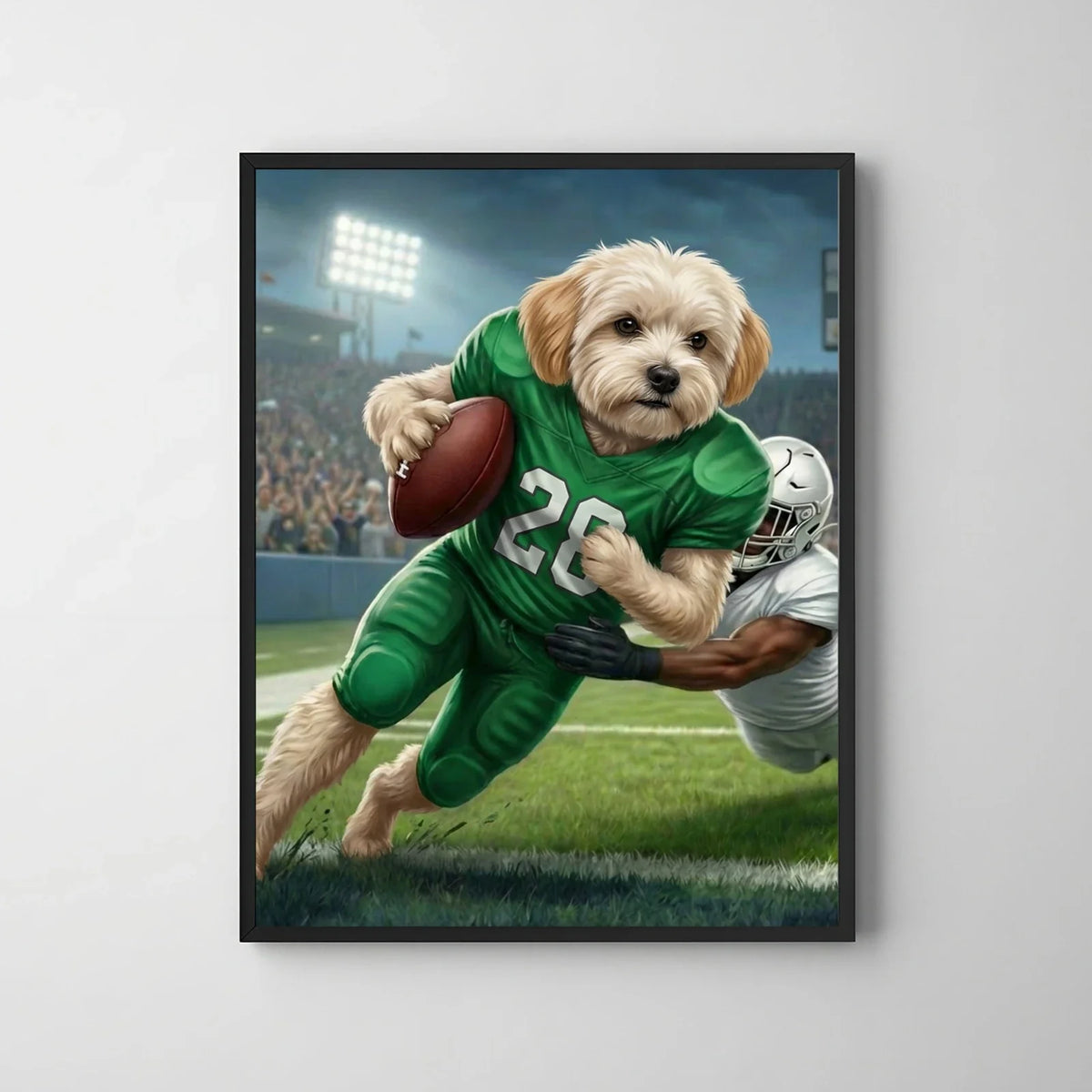 Artzuzu Custom Portrait For Pets - Rushing touchdown