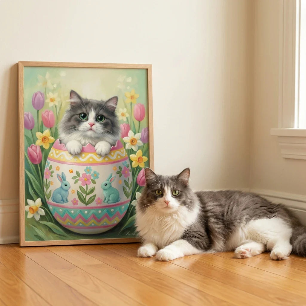 Artzuzu Custom Portrait For Pets - The Easter Bloom