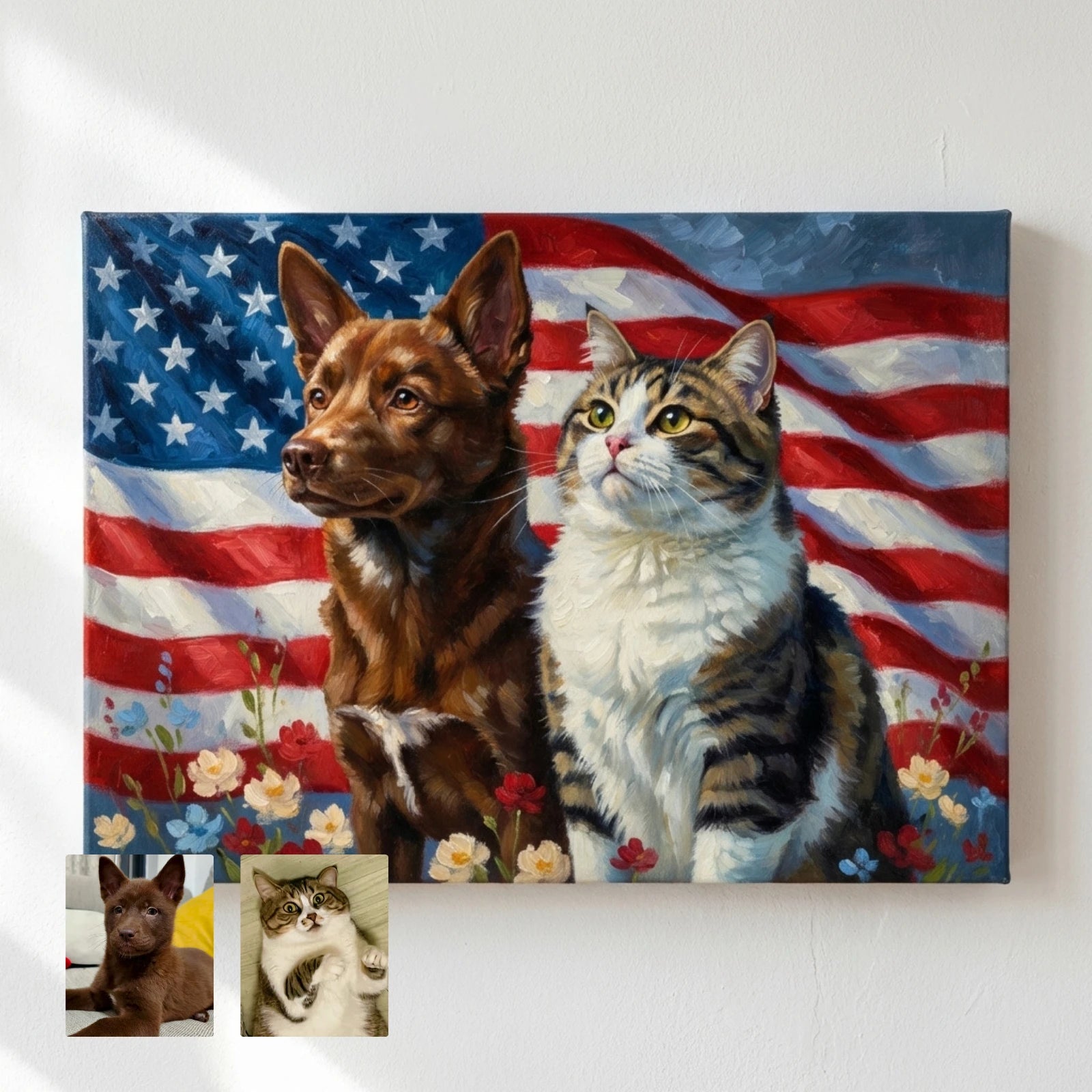 Artzuzu Custom Portrait For Multi Pets - The Patriots