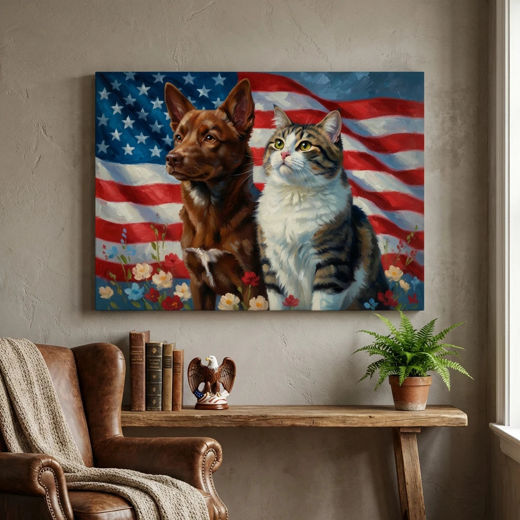 Artzuzu Custom Portrait For Multi Pets - The Patriots