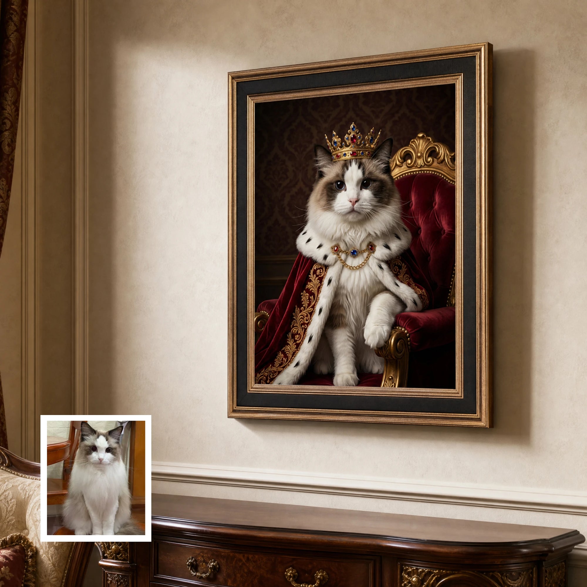 Artzuzu Custom Portrait For Pets - The Royal  King