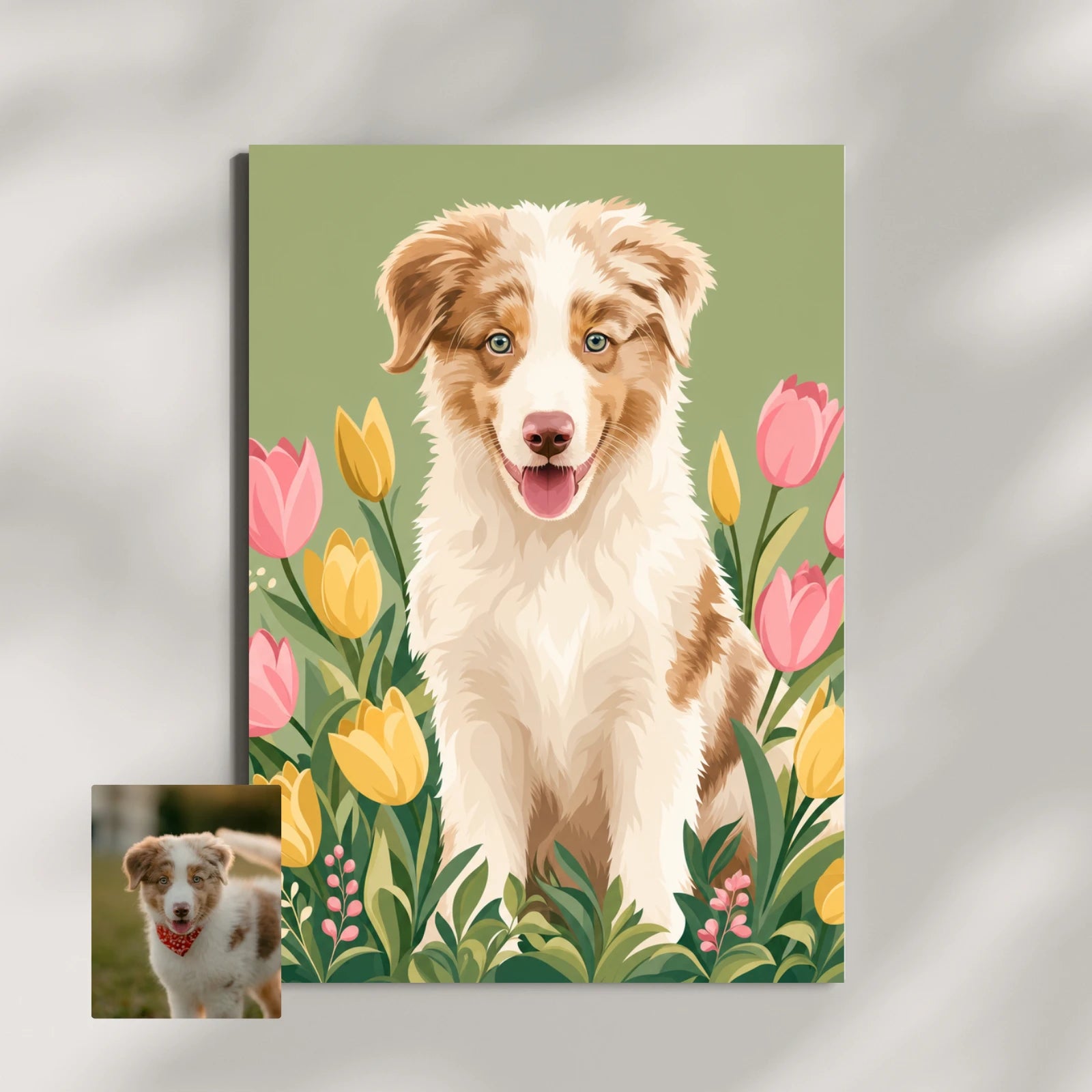 Artzuzu Custom Portrait For Pets - The Tulip Garden