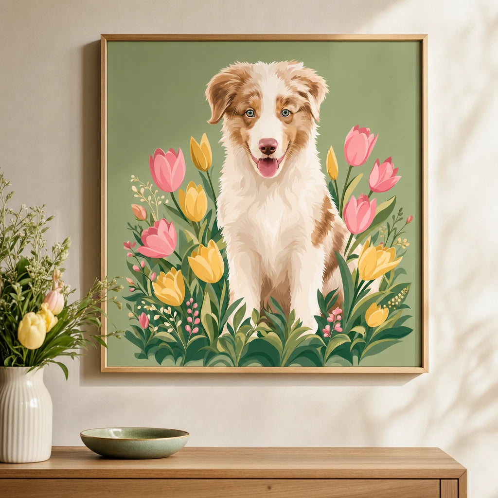 Artzuzu Custom Portrait For Pets - The Tulip Garden
