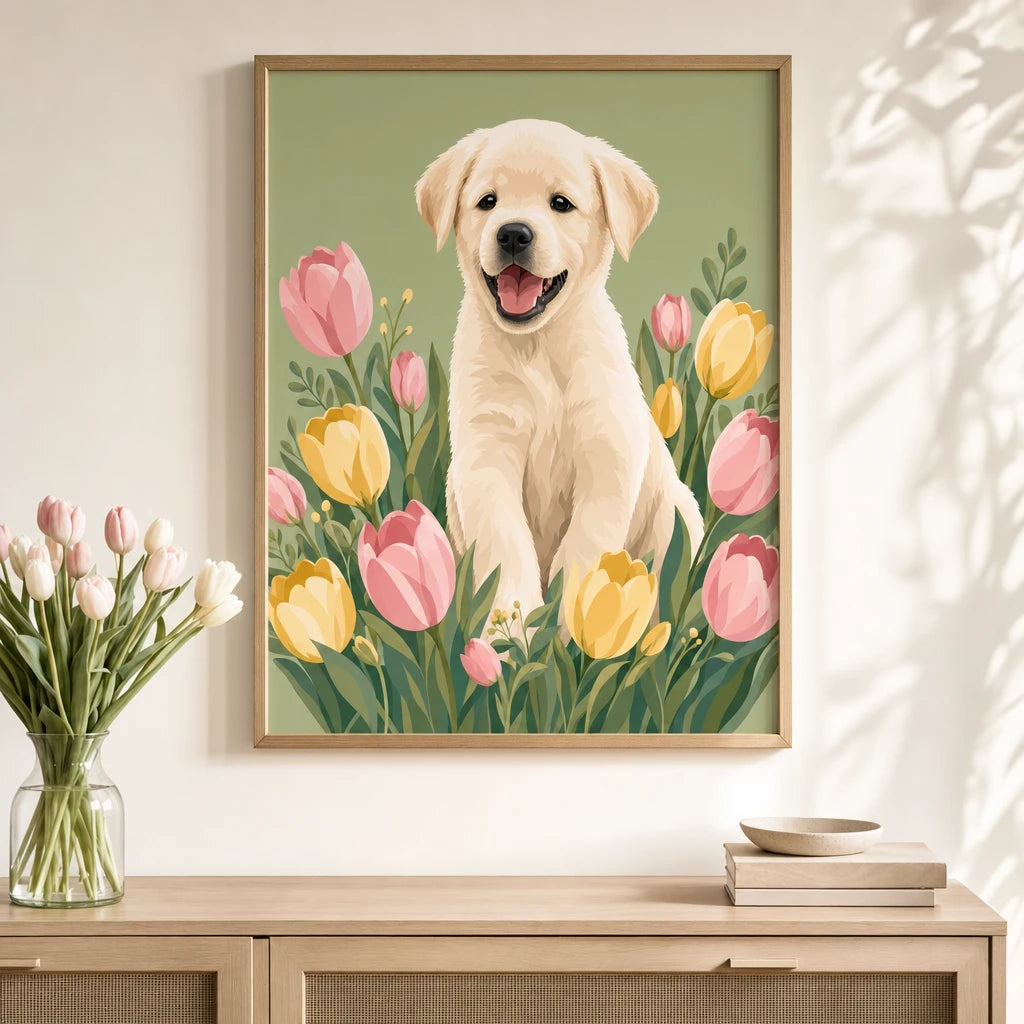Artzuzu Custom Portrait For Pets - The Tulip Garden