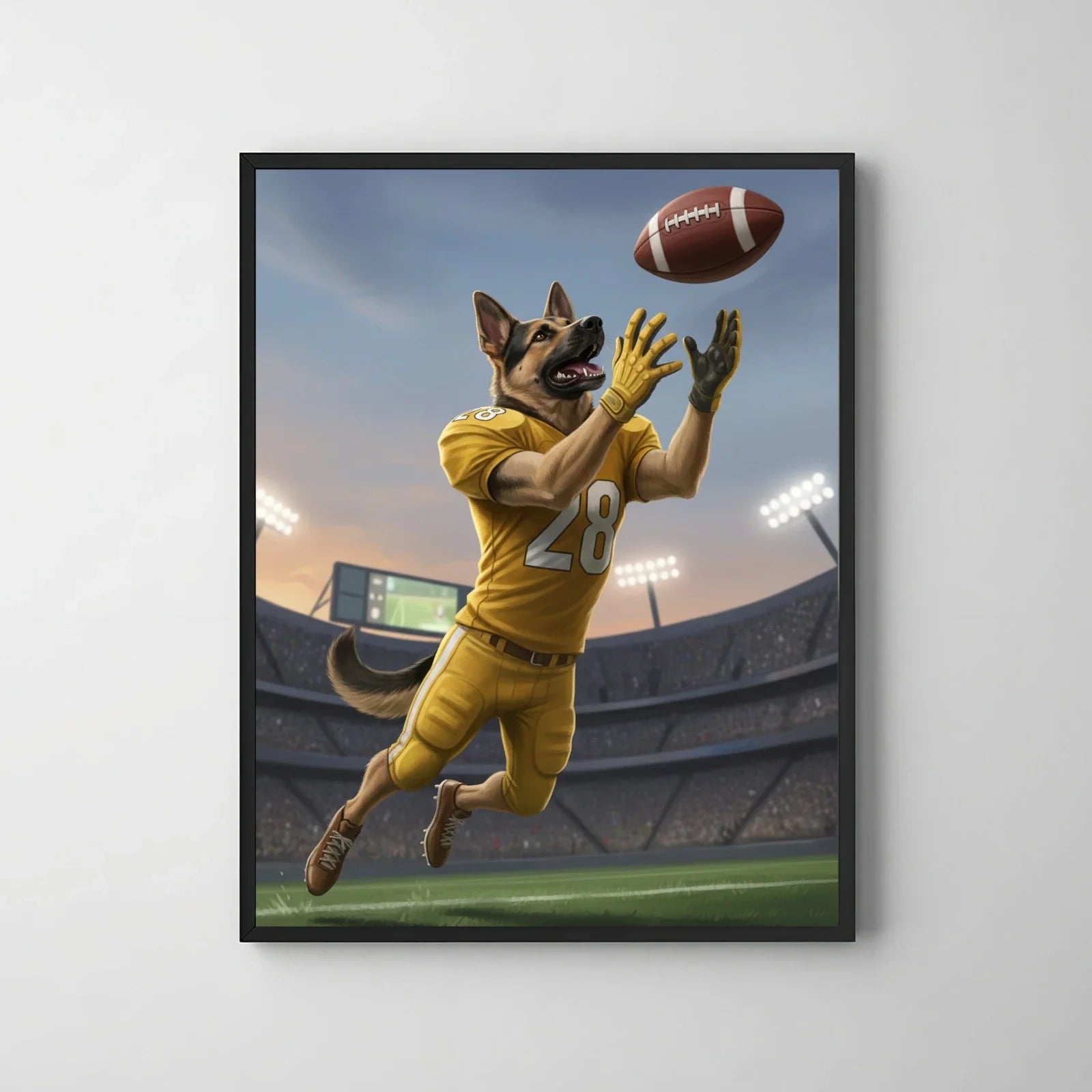 Artzuzu Custom Portrait For Pets - Wide Receiver Jump Catch