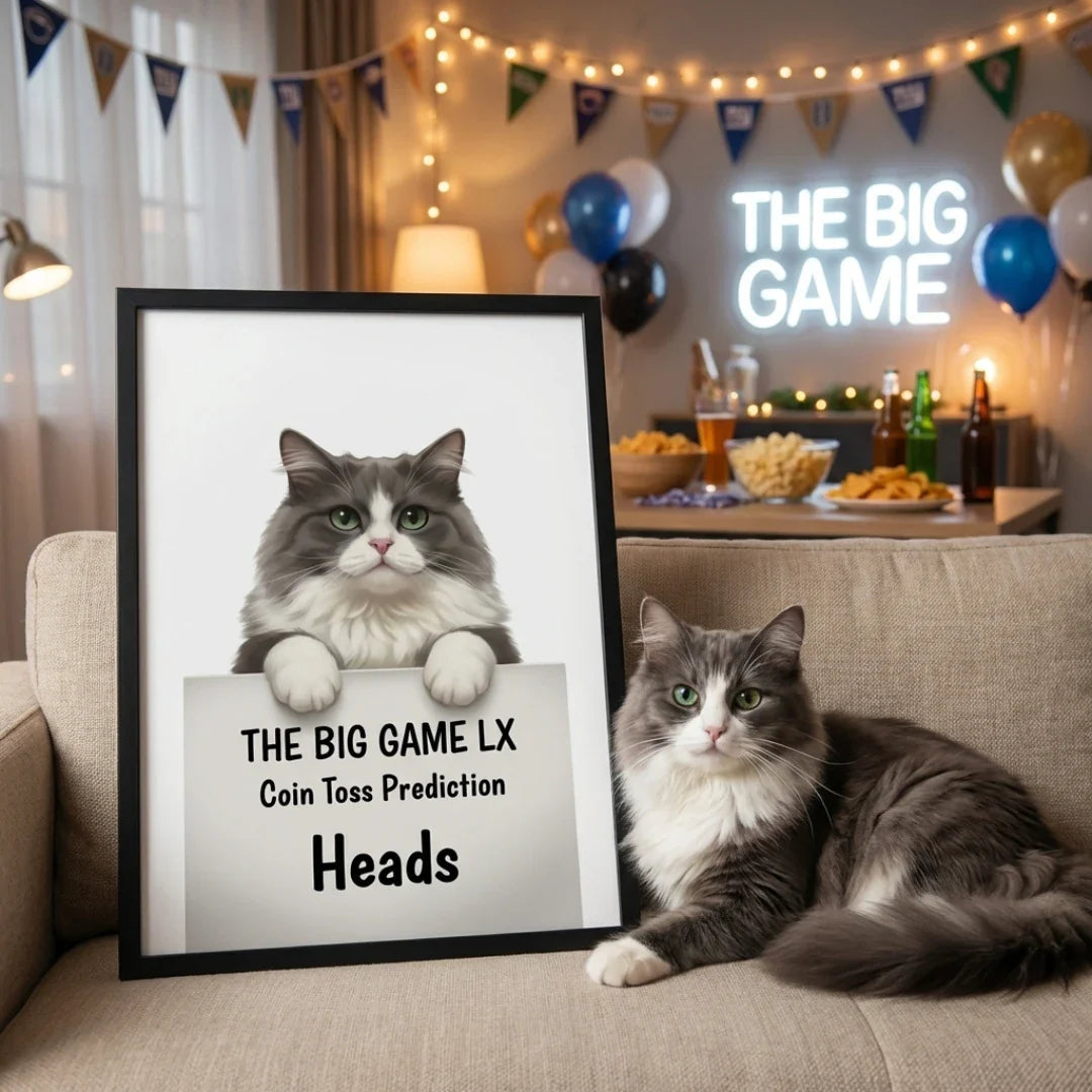 Artzuzu Custom Portrait For Pets - Win Coin Toss Prediction