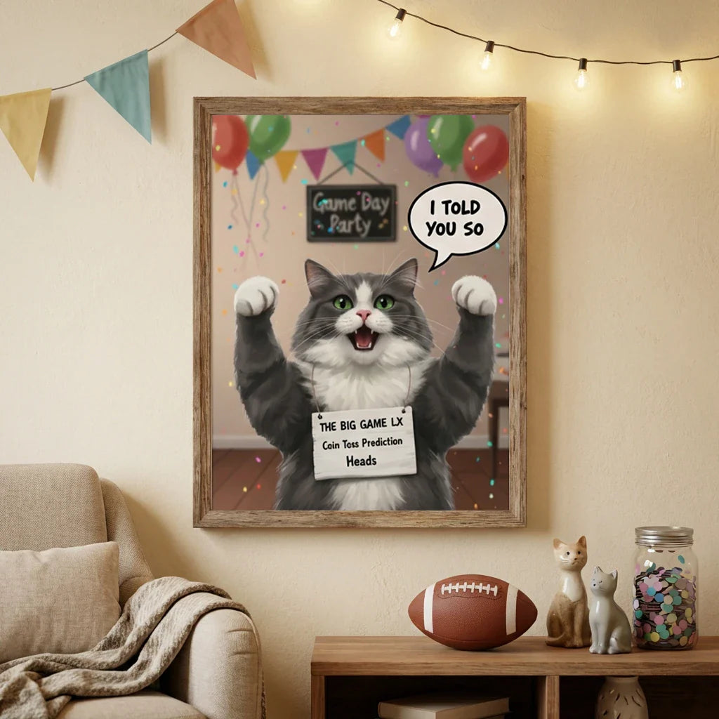 Artzuzu Custom Portrait For Pets - Win Coin Toss Prediction